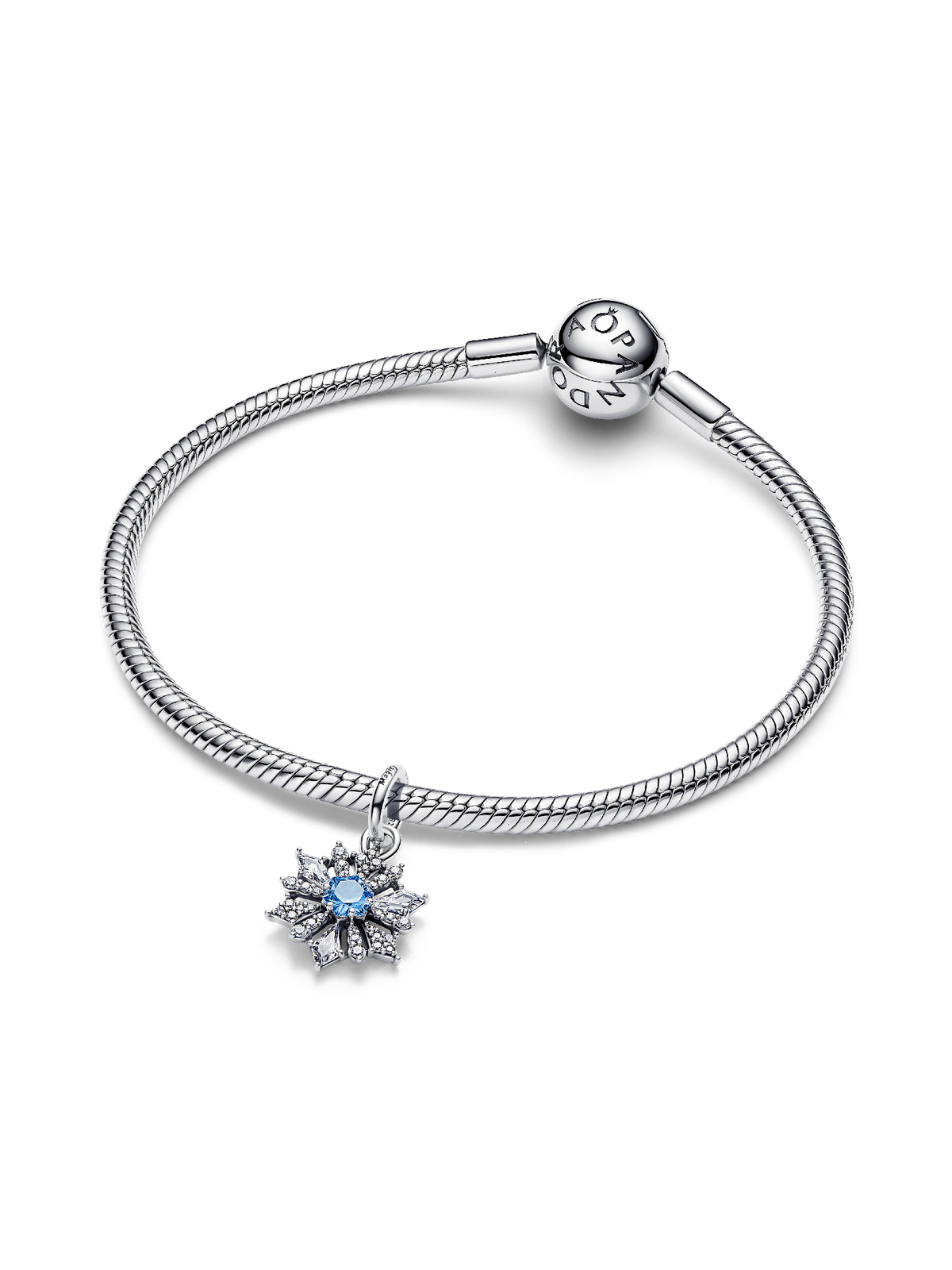 Disney Frozen Queen Elsa Snowflake Dangle Charm - Sterling silver