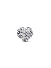 Sparkling Heart Charm - Sterling silver