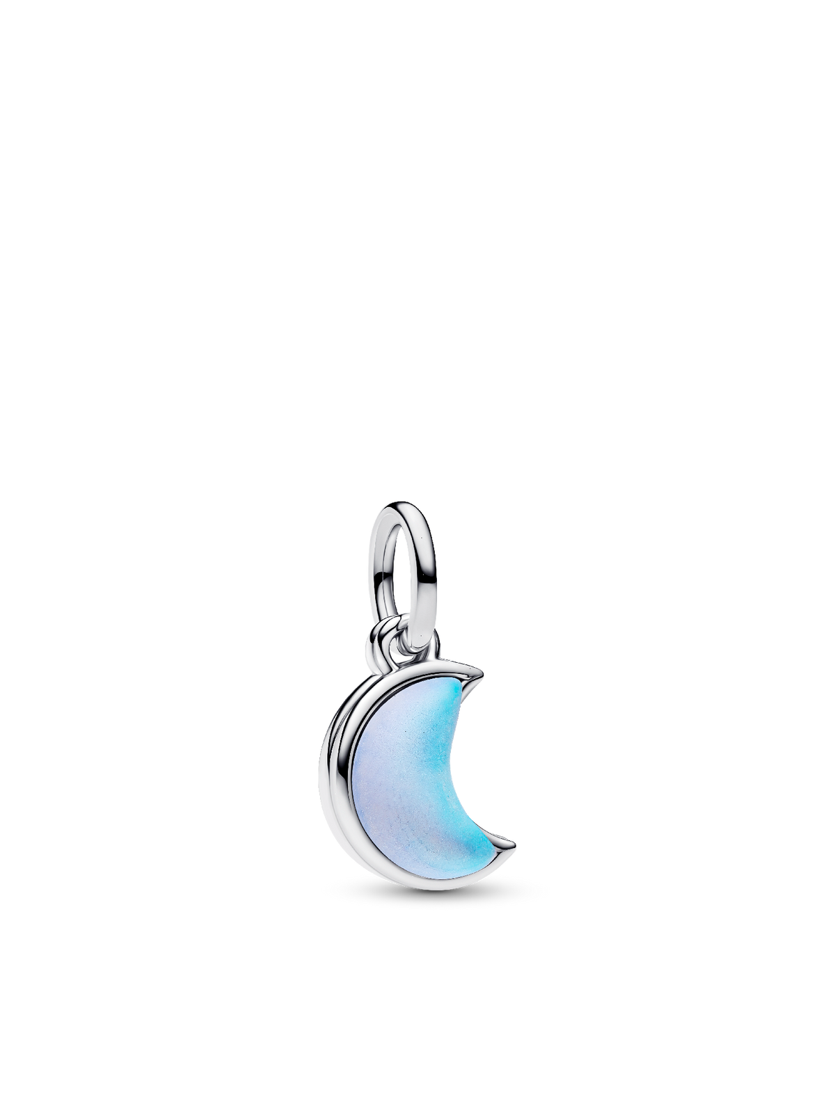 Crescent Moon Double Dangle Charm - Sterling silver