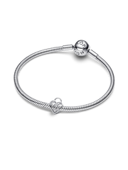 Openwork Heart Padlock Charm - Sterling silver