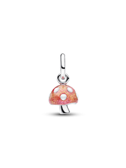 Glow-in-the-dark Mushroom Dangle Charm - Sterling silver