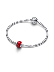 Red Murano Glass Charm - Sterling silver