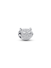 Textured Owl Mini Charm - Sterling silver