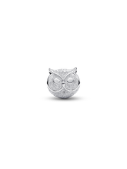 Textured Owl Mini Charm - Sterling silver