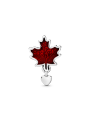 Canada Red Maple Leaf Charm - Sterling silver