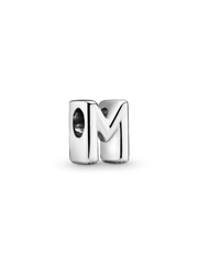 Letter M Alphabet Charm - Sterling silver