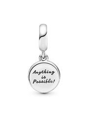 Lucky Four Leaf Clover Dangle Charm - Sterling silver