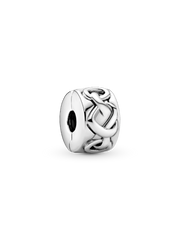 Knotted Hearts Clip Charm - Sterling silver