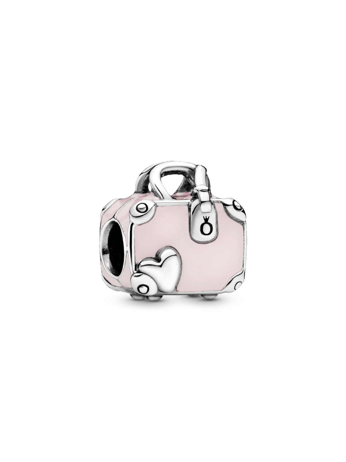 Pink Travel Bag Charm - Sterling silver