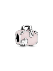 Pink Travel Bag Charm - Sterling silver