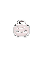 Pink Travel Bag Charm - Sterling silver