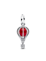 Hot Air Balloon Murano Glass Dangle Charm - Sterling silver