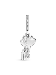 Happy Bday Balloon Dangle Charm - Sterling silver