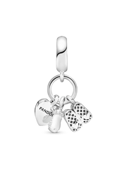 Baby Bottle and Shoes Dangle Charm - Sterling silver