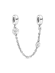 Daisy Flower Safety Chain Charm - Sterling silver