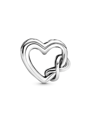 Love You Mom Infinity Heart Charm - Sterling silver