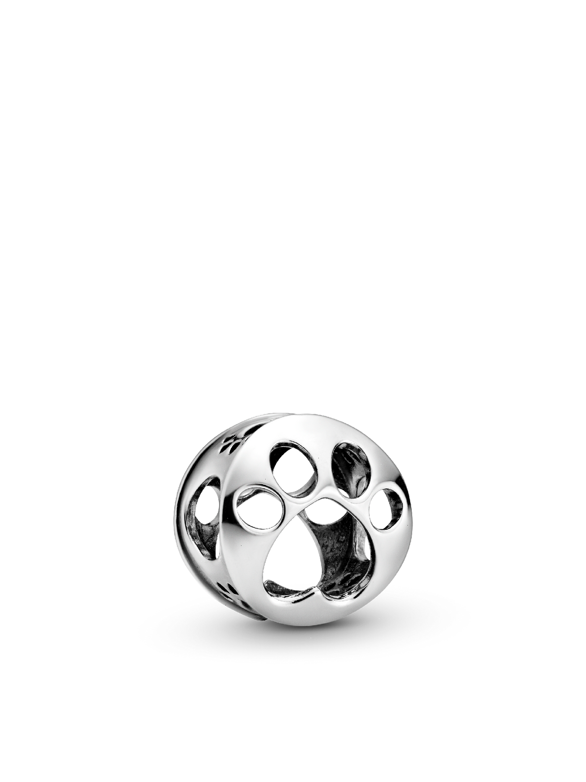 Openwork Paw Print Charm - Sterling silver