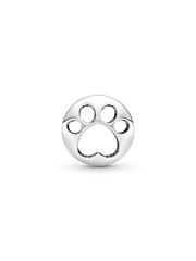 Openwork Paw Print Charm - Sterling silver