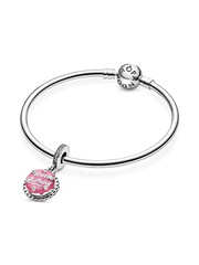 Pink Birthday Cake Dangle Charm - Sterling silver