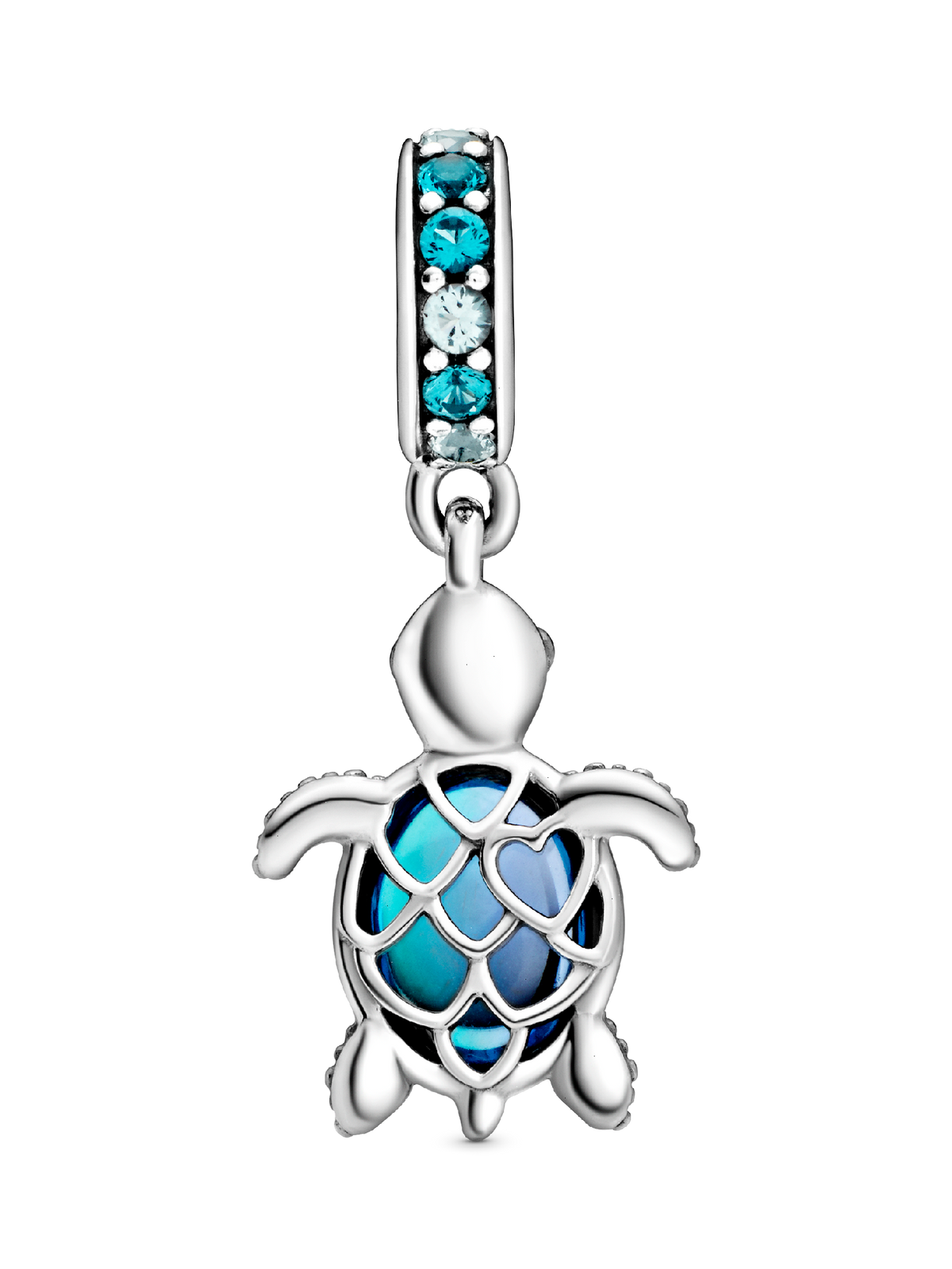 Murano Glass Sea Turtle Dangle Charm - Sterling silver