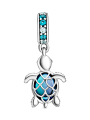 Murano Glass Sea Turtle Dangle Charm - Sterling silver
