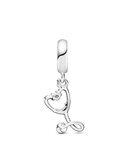 Stethoscope Heart Dangle Charm - Sterling silver