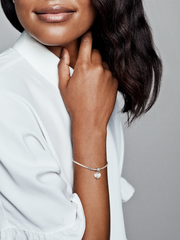 Double Heart Split Dangle Charm - Sterling silver