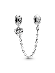 FINAL SALE - Heart Family Tree Safety Chain Charm - Sterling silver