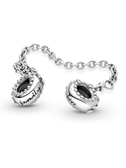 FINAL SALE - Heart Family Tree Safety Chain Charm - Sterling silver