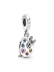 Artist's Palette Dangle Charm - Sterling silver