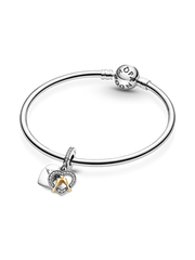 Two-tone Happy Anniversary Dangle Charm - 14k gold, Sterling silver