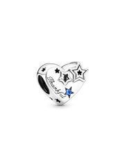 FINAL SALE - Thankful Heart & Stars Charm - Sterling silver