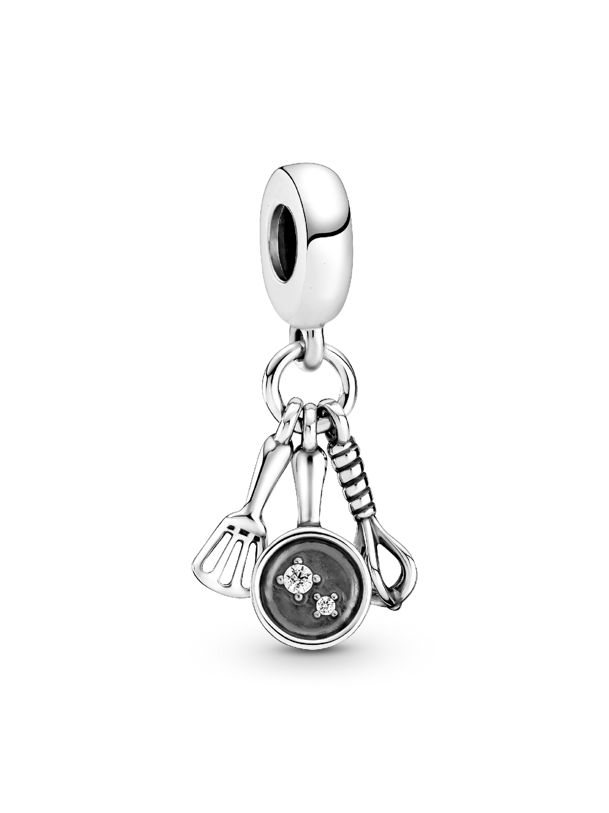 Spatula, Frying Pan & Whisk Dangle Charm - Sterling silver