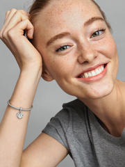 Cats & Hearts Dangle Charm - Sterling silver