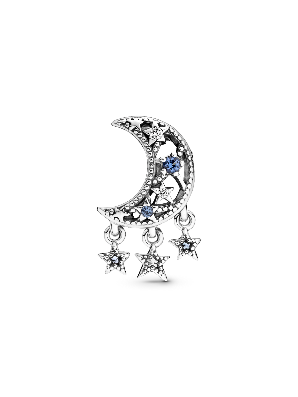Star & Crescent Moon Charm - Sterling silver