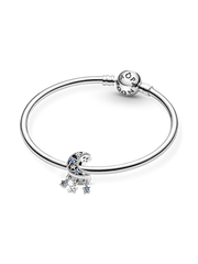 Star & Crescent Moon Charm - Sterling silver