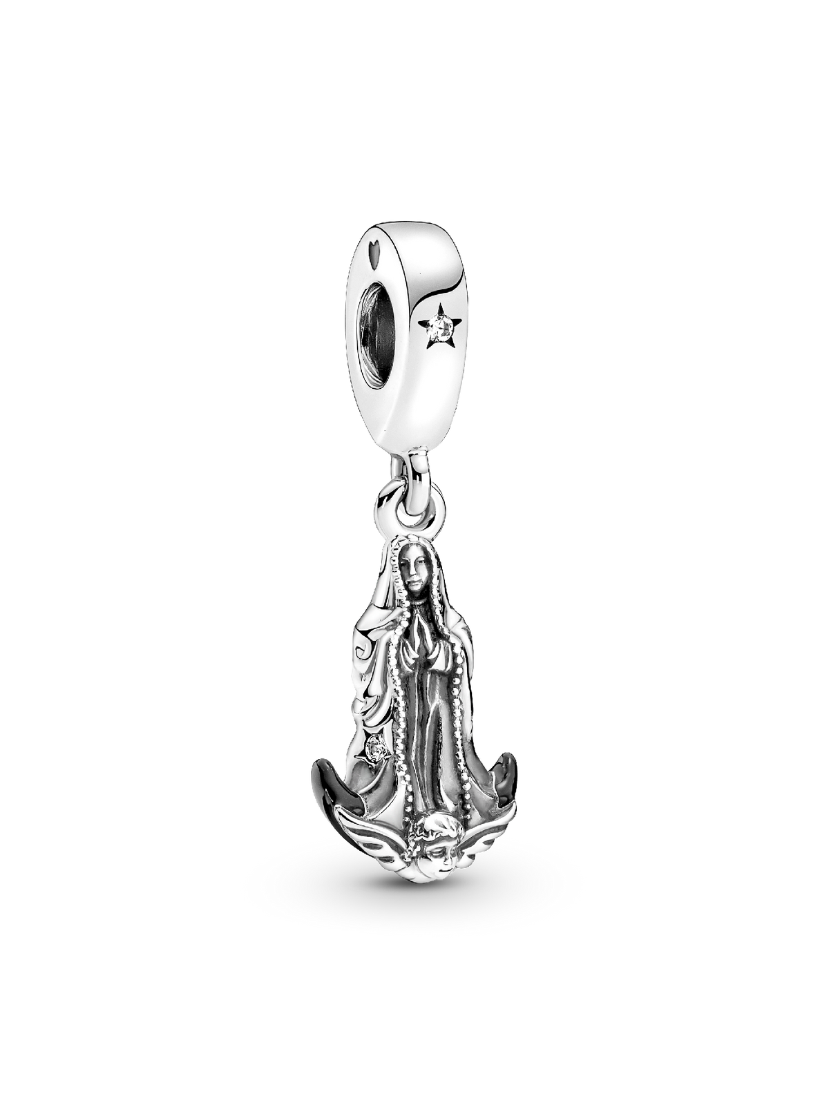 Virgin of Guadalupe Motif Dangle Charm - Sterling silver