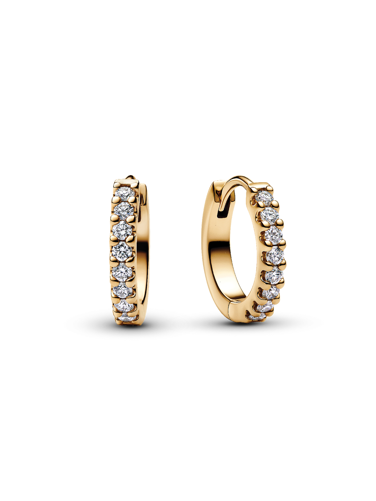 Pandora Era Lab-grown Diamond Hoop Earrings 14K Gold - 0.009 ct TW, 14k gold