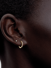 Pandora Era Lab-grown Diamond Hoop Earrings 14K Gold - 0.009 ct TW, 14k gold