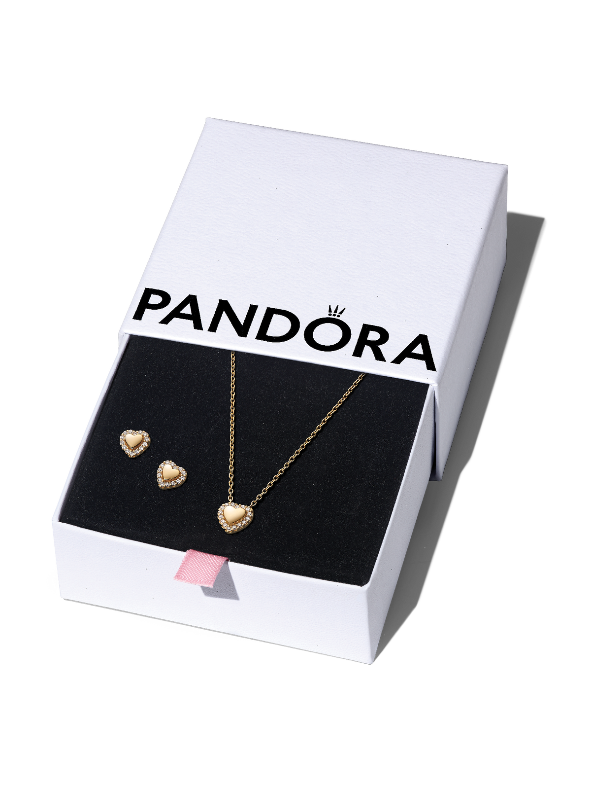 Golden Heart Halo Jewelry Gift Set - 14k gold plating