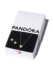 Golden Heart Halo Jewelry Gift Set - 14k gold plating