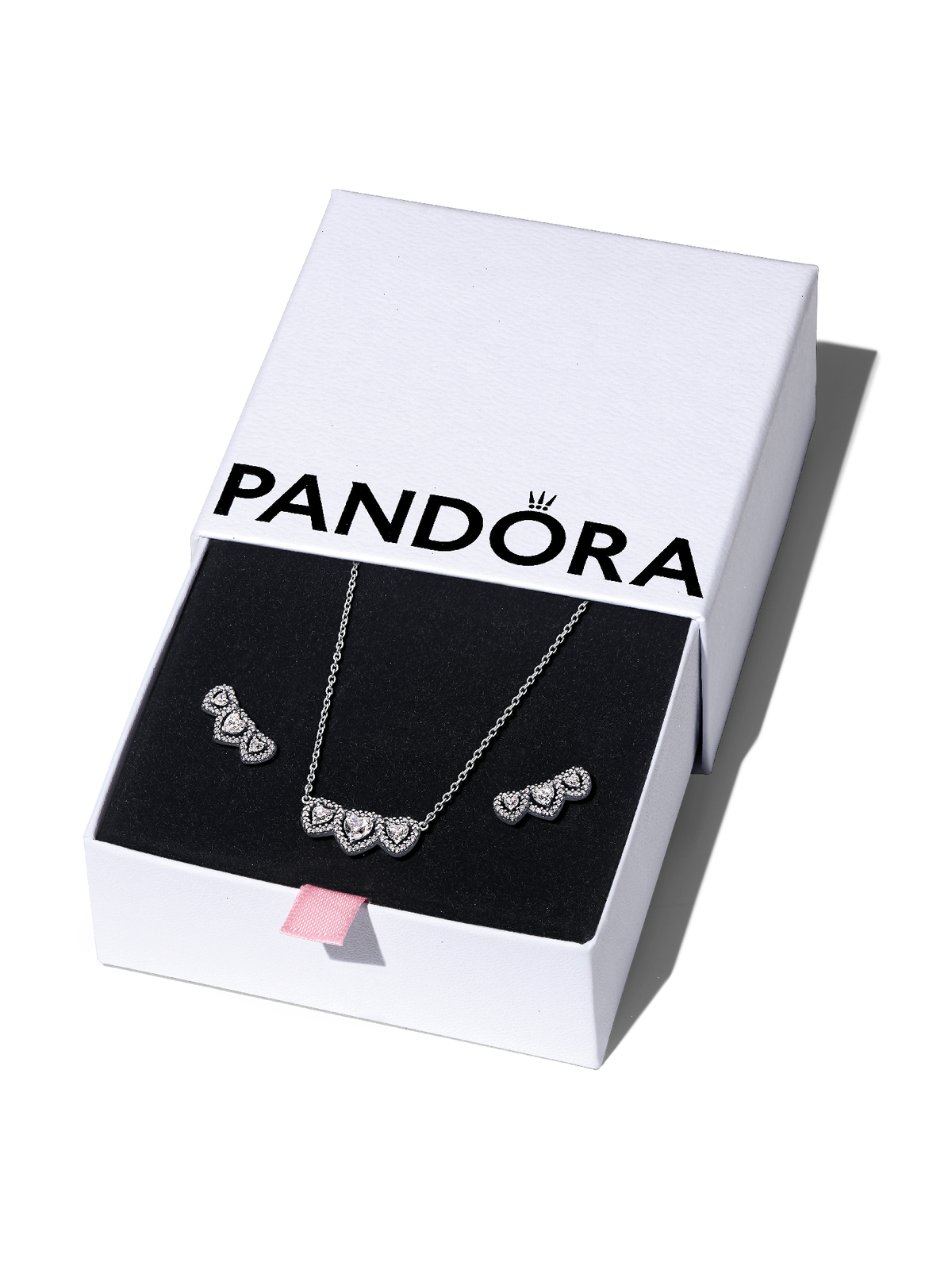 Halo Heart Trio Jewelry Gift Set - Sterling silver