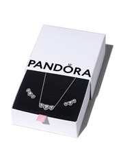 Halo Heart Trio Jewelry Gift Set - Sterling silver