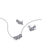 Halo Heart Trio Jewelry Gift Set - Sterling silver
