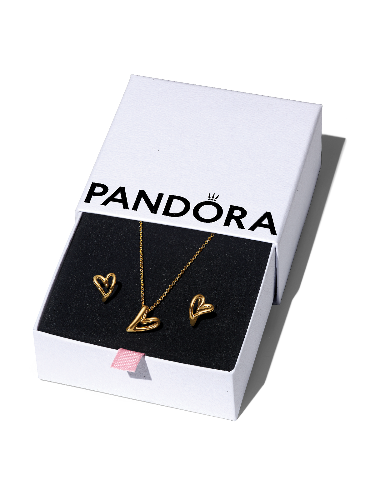 Golden Organic Heart Jewelry Gift Set - 14k gold plating