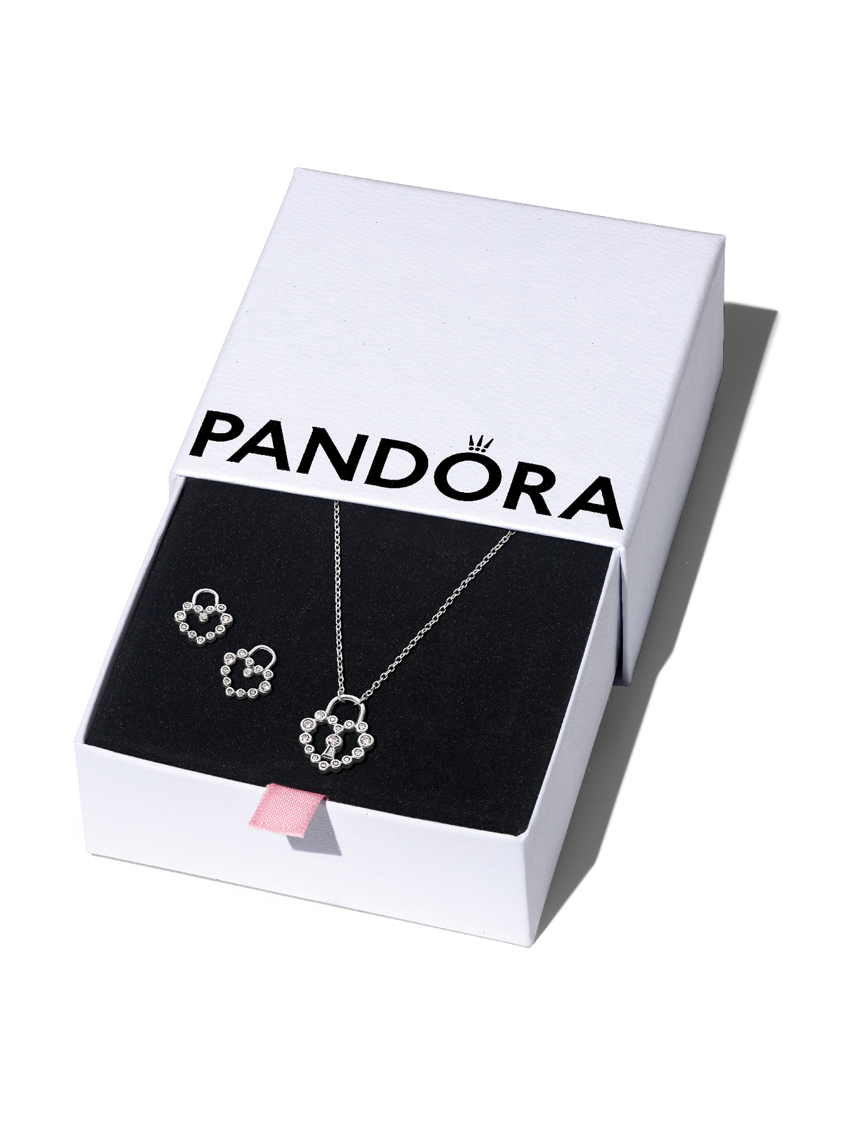 Sparkling Heart Padlock Jewelry Gift Set - Sterling silver