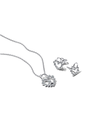 Sparkling Heart Padlock Jewelry Gift Set - Sterling silver