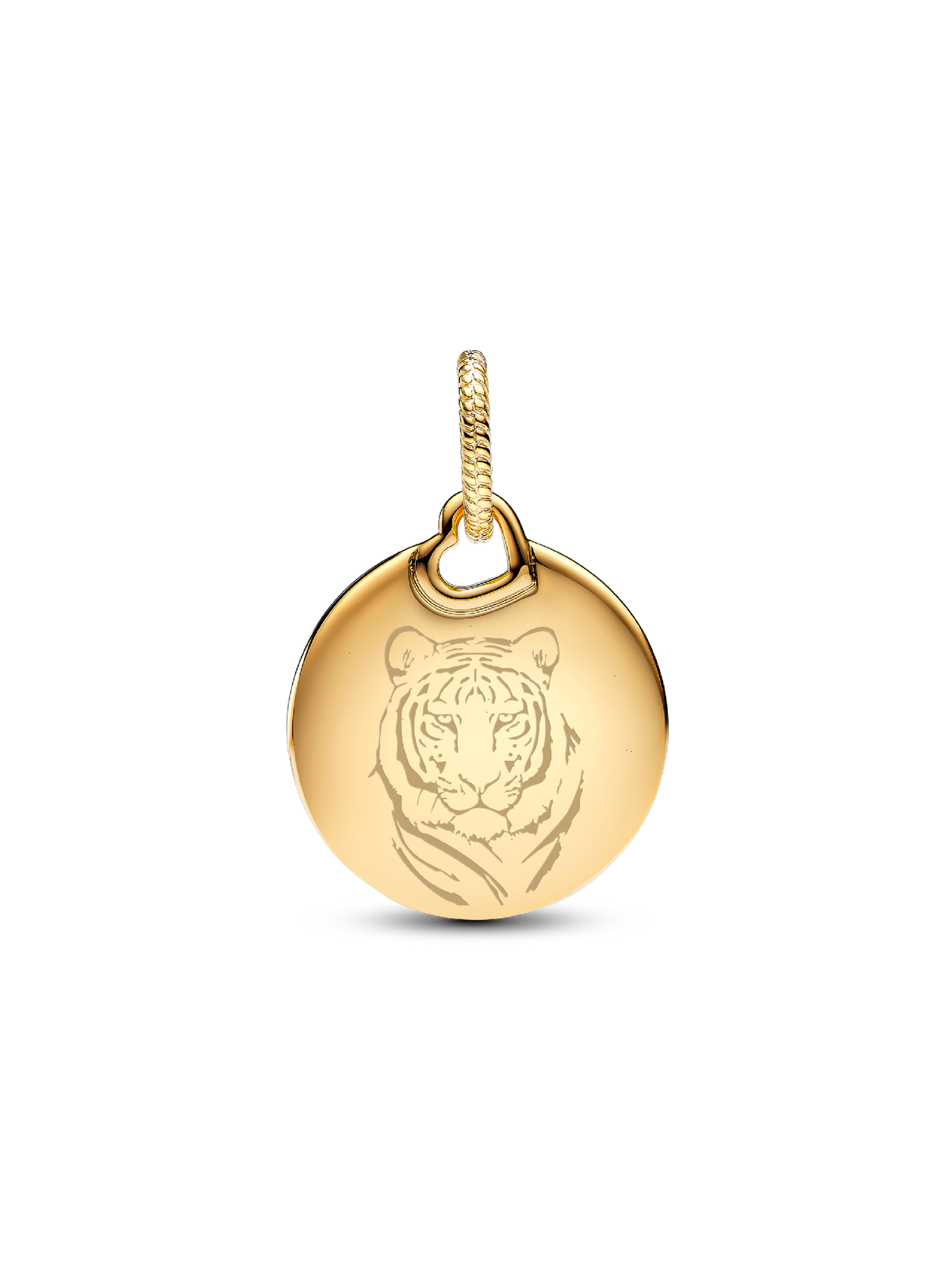 Tyla Signature Tyger Round Tag Dangle Charm - 14k gold plating