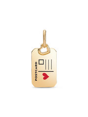 USA Postcard Dangle Charm - 14k gold plating