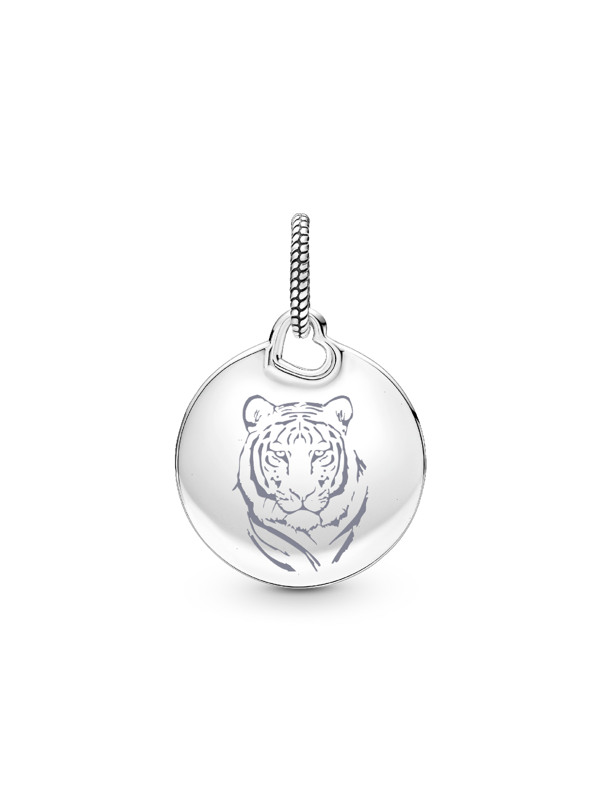 Tyla Signature Tyger Round Tag Dangle Charm - Sterling silver